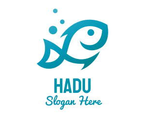 Tuna - Marine Fish Hook logo design