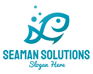 Seaman - Marine Fish Hook logo design