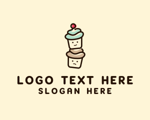Dessert - Cute Cupcake Pastry logo design