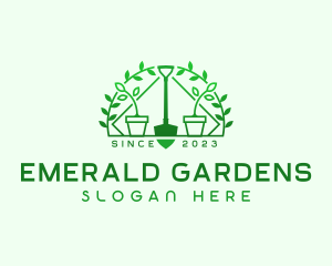 Shovel Plant Garden logo design