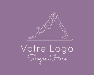 Aerobic - Downward Dog Yoga Pose logo design