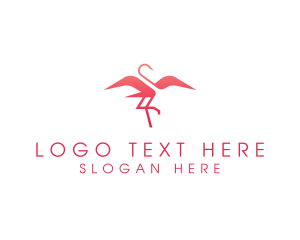 Pink Flamingo - Pink Yoga Flamingo logo design