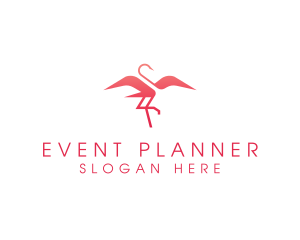 Bird - Pink Yoga Flamingo logo design