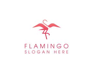 Pink Yoga Flamingo logo design