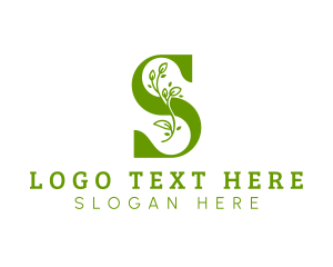 Planting - Natural Vine Letter S logo design