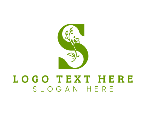 Sprout - Natural Vine Letter S logo design