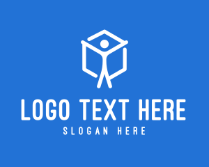 Boxes - Package Delivery Man logo design