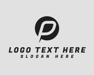 Negative Space - Geometric Round Letter P logo design