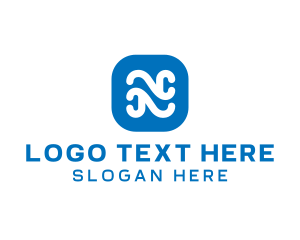 Social Media - Curvy Letter N App logo design