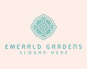 Vine Floral Emblem logo design