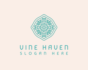 Vine Floral Emblem logo design