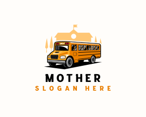 Toy Train - School Bus Shuttle logo design