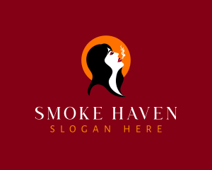 Smoke Vapor Woman logo design