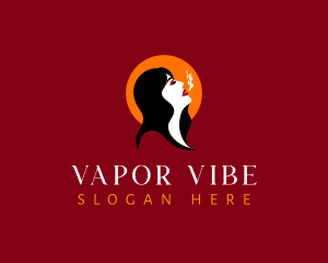 Smoke Vapor Woman logo design