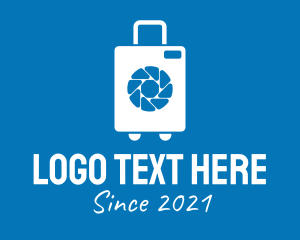 Travel Blog - White Luggage Camera logo design