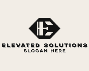 Hexagon Business Letter E logo design