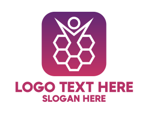 Mobile Application - Purple Human Hive logo design