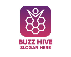 Hive - Purple Human Hive logo design