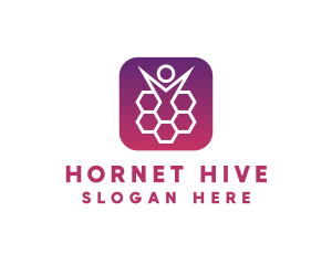 Purple Human Hive logo design