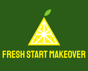 Triangle Lemon Fruit logo design