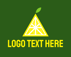 Organic Produce - Triangle Lemon Fruit logo design
