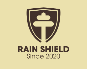 Fitness Dumbbell Shield logo design