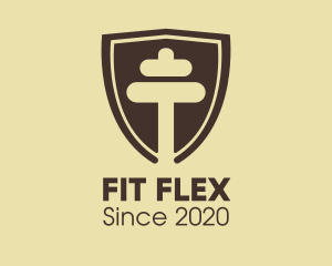Fitness - Fitness Dumbbell Shield logo design