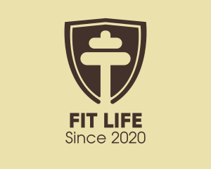 Fitness - Fitness Dumbbell Shield logo design