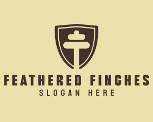 Fitness Dumbbell Shield logo design