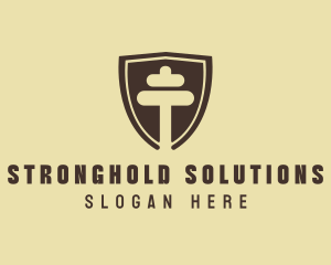 Fitness Dumbbell Shield logo design