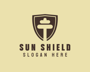 Fitness Dumbbell Shield logo design