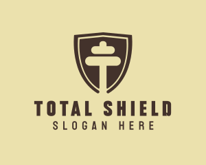 Fitness Dumbbell Shield logo design