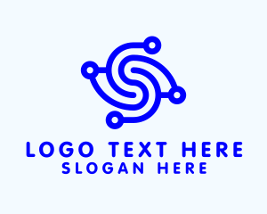 Mobile - Cyber Circuit Letter S logo design