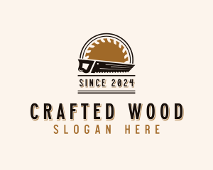 Carpentry Woodworking Saw logo design