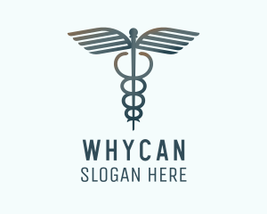 Medical Caduceus Wing Staff Logo