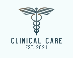 Medical Caduceus Wing Staff logo design