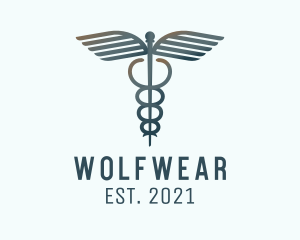 Physician - Medical Caduceus Wing Staff logo design