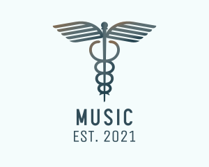 Pharmacy - Medical Caduceus Wing Staff logo design