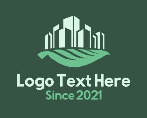 High Rise - Green Leaf Buildings logo design