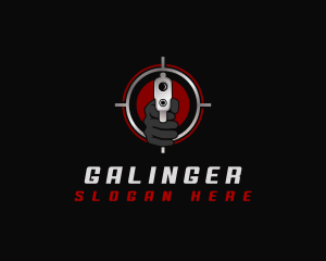 Hand Gun Shooting Logo