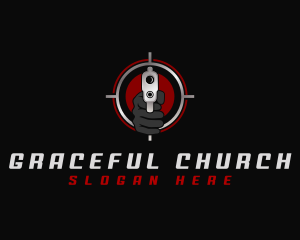 Hand Gun Shooting Logo