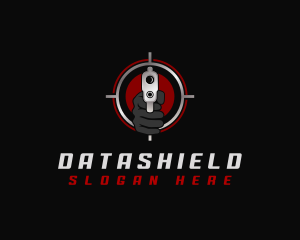 Hand Gun Shooting Logo