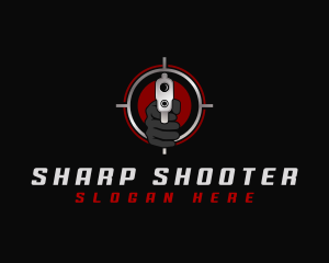 Pistol - Hand Gun Shooting logo design