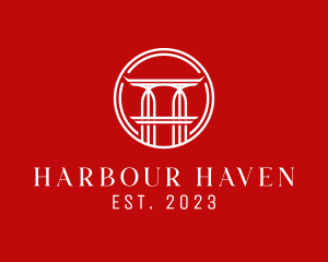 Harbour - Bridge Pillar Structure logo design