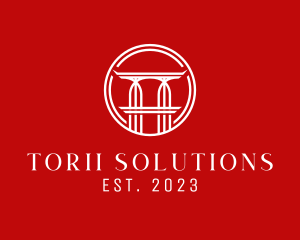 Torii - Bridge Pillar Structure logo design