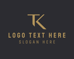 Industrial - Bronze T & K Monogram logo design