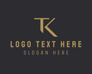 Luxury Brand - Bronze T & K Monogram logo design