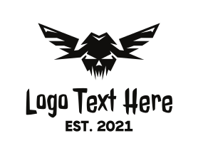 Horror - Scary Flying Skull logo design