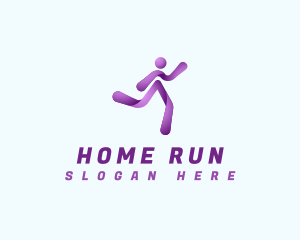 Athlete Running Workout logo design