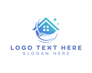 Disinfection - Broom House Cleaning logo design